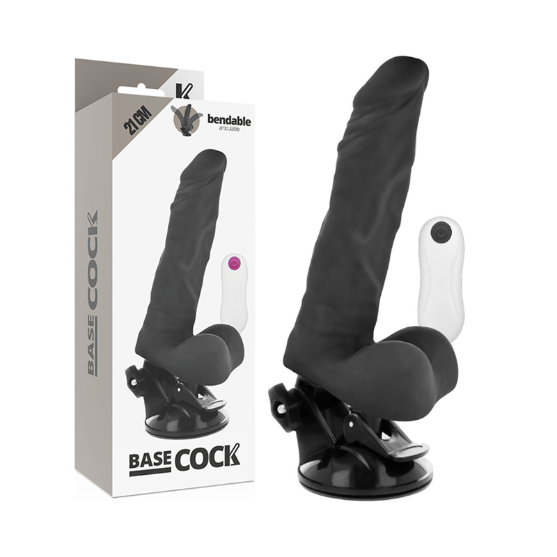 BASECOCK – VIBRADOR REALÍSTICO ARTICULABLE CONTROL REMOTO NATURAL 21 CM -O- 5 CM
