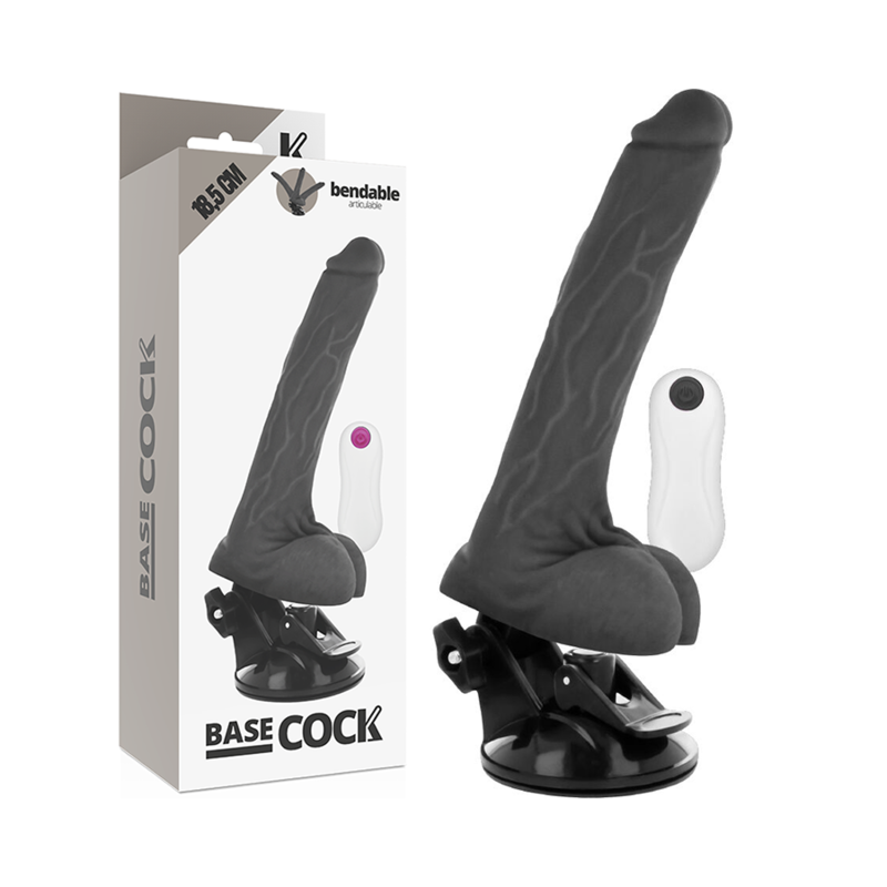 BASECOCK – VIBRADOR REALÍSTICO ARTICULABLE CONTROL REMOTO NATURAL 18.5 CM -O- 4 CM
