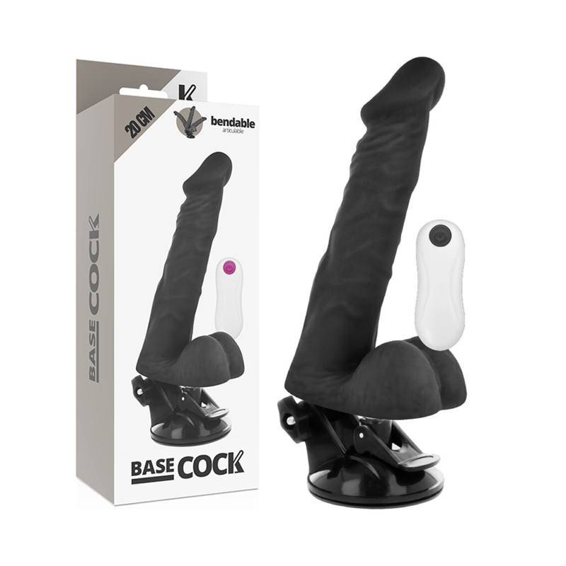 BASECOCK – VIBRADOR REALÍSTICO ARTICULABLE CONTROL REMOTO NATURAL 20 CM -O- 4.5 CM