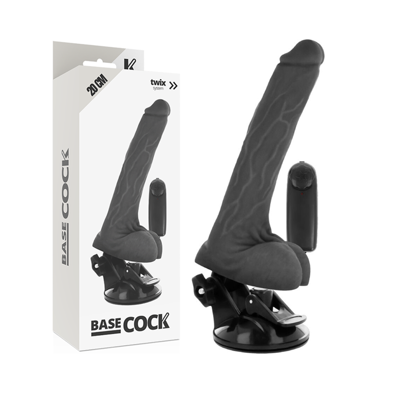 BASECOCK – VIBRADOR REALÍSTICO CONTROL REMOTO NATURAL CON TESTÍCULOS 20 CM -O- 4 CM