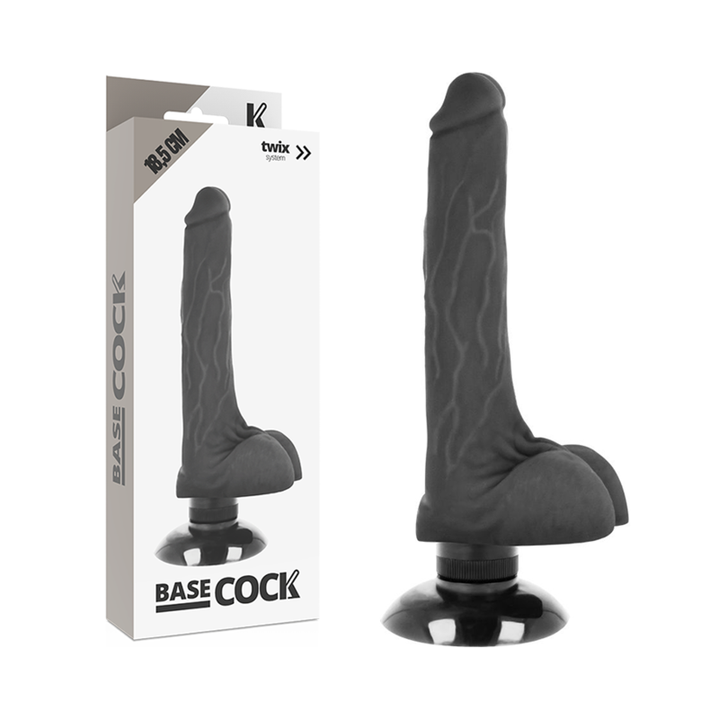 BASECOCK – VIBRADOR REALÍSTICO 2-1 NATURAL 18.5 CM -O- 4 CM