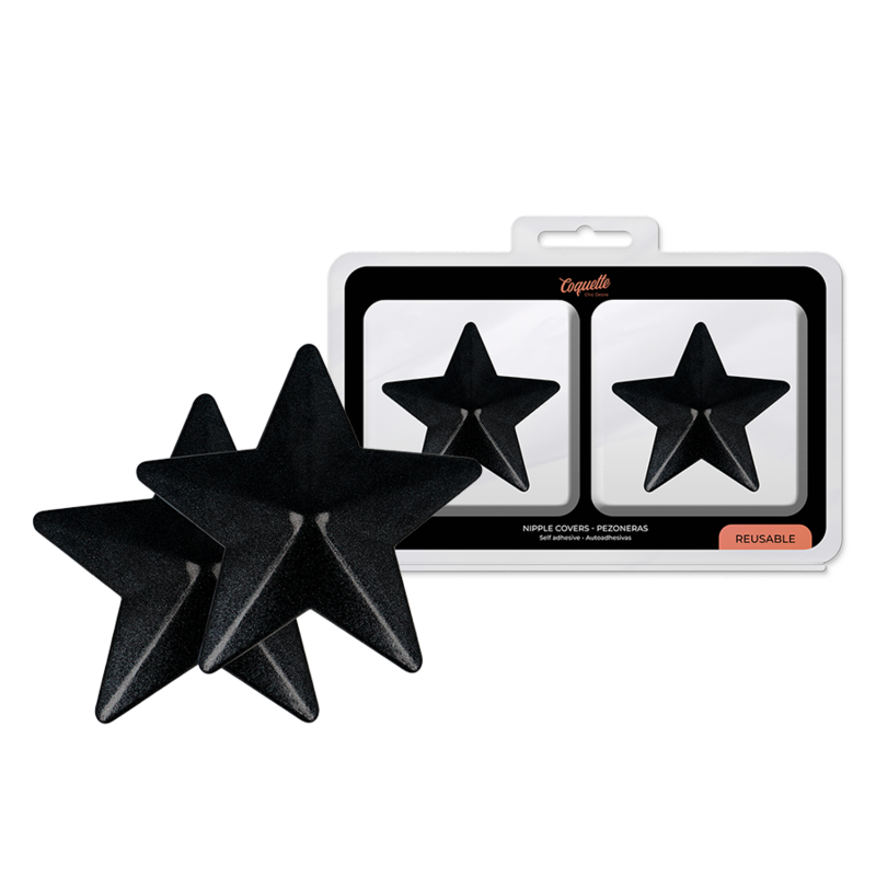 COQUETTE CHIC DESIRE – CUBRE PEZONES METAL ESTRELLAS NEGRAS