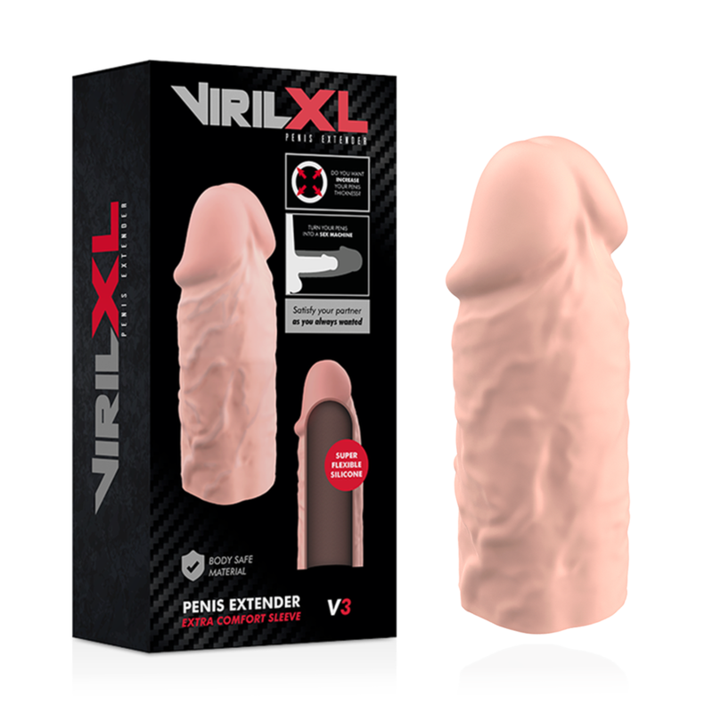 VIRILXL - EXTENSION DE PENE LIQUID SILICONE V3 NATURAL - Imagen 9