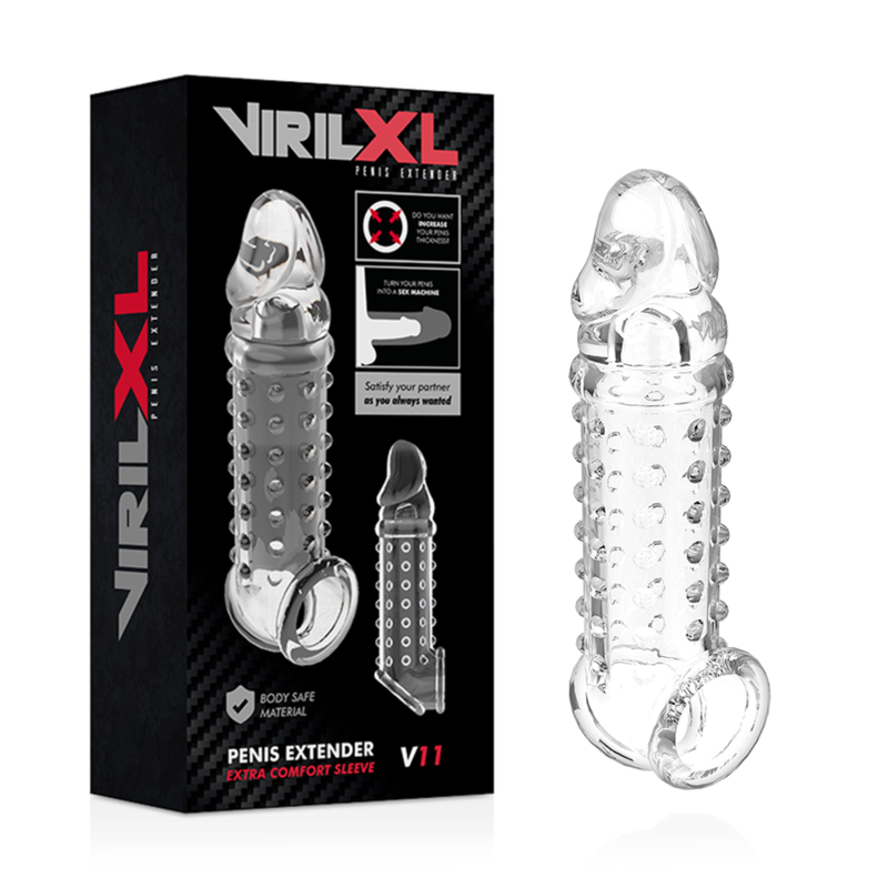 VIRILXL - EXTENSION Y FUNDA DE PENE V11 TRANSPARENTE - Imagen 3