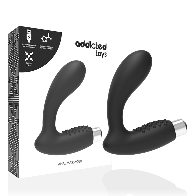 ADDICTED TOYS – VIBRADOR PROSTÁTICO RECARGABLE MODEL 5 – NEGRO