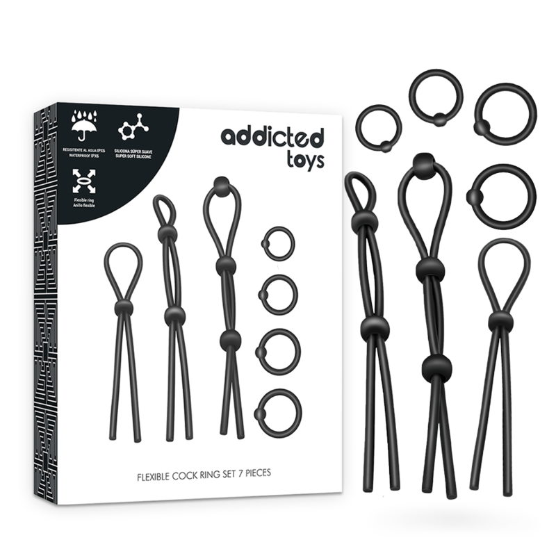 ADDICTED TOYS – KIT DE 7 ANILLAS SILICONA FLEXIBLE