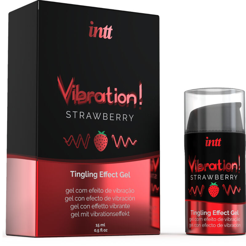 INTT - POTENTE ESTIMULANTE ÍNTIMO GEL VIBRADOR LIQUIDO FRESA 15 ML - Imagen 3