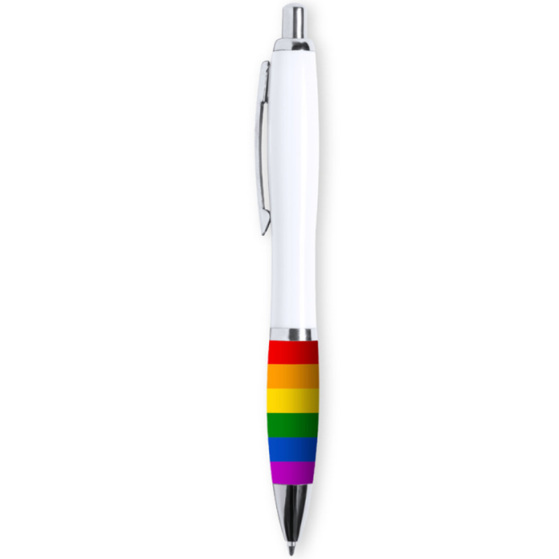 PRIDE – BOLIGRAFO BLANCO BANDERA LGBT
