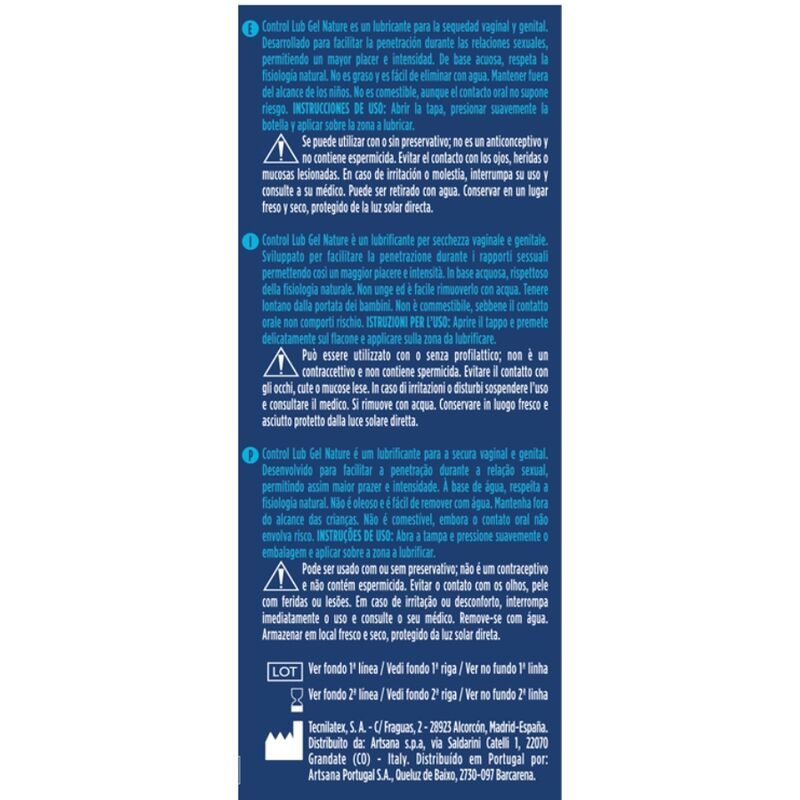 CONTROL - LUB GEL LUBRICANTE NATURAL 75 ML - Imagen 2