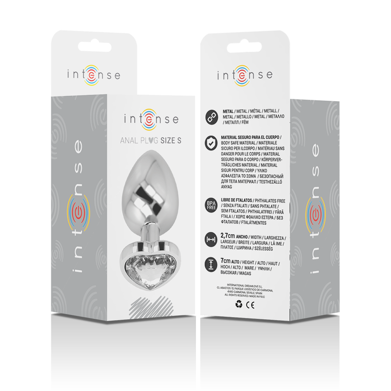 INTENSE - PLUG ANAL METAL ALUMINIO CORAZÓN BLANCO TALLA S - Imagen 2
