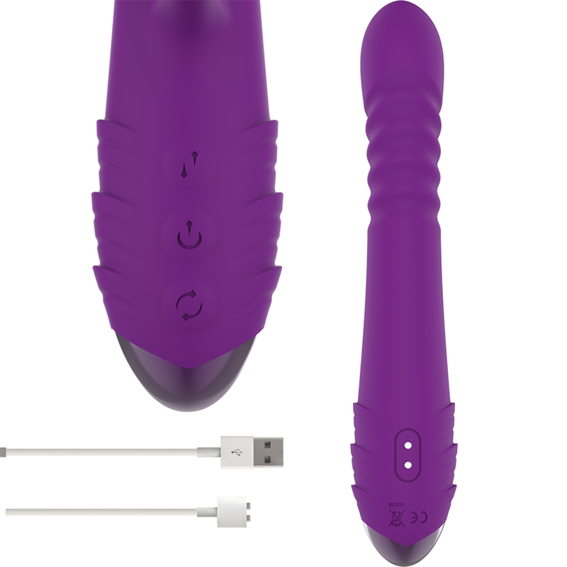 INTENSE - IGGY VIBRADOR MULTIFUNCIÓN RECARGABLE UP & DOWN CON ESTIMULADOR DE CLITORIS MORADO - Imagen 3