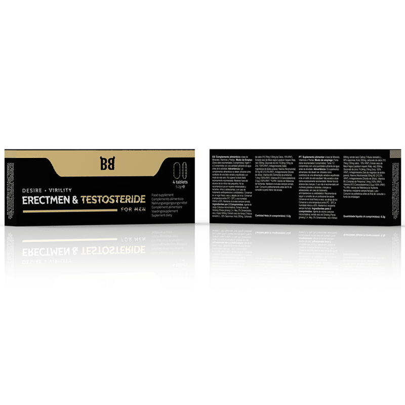 BLACK BULL - ERECTMEN & TESTOSTERIDE POTENCIA Y TESTOSTERONA PARA HOMBRE 4 CÁPSULAS - Imagen 3