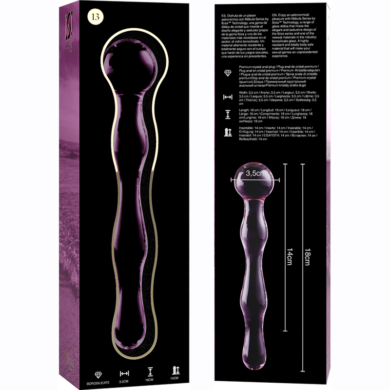 NEBULA SERIES BY IBIZA - MODELO 13 DILDO CRISTAL TRANSPARENTE 18 CM -O- 3.5 CM - Imagen 6