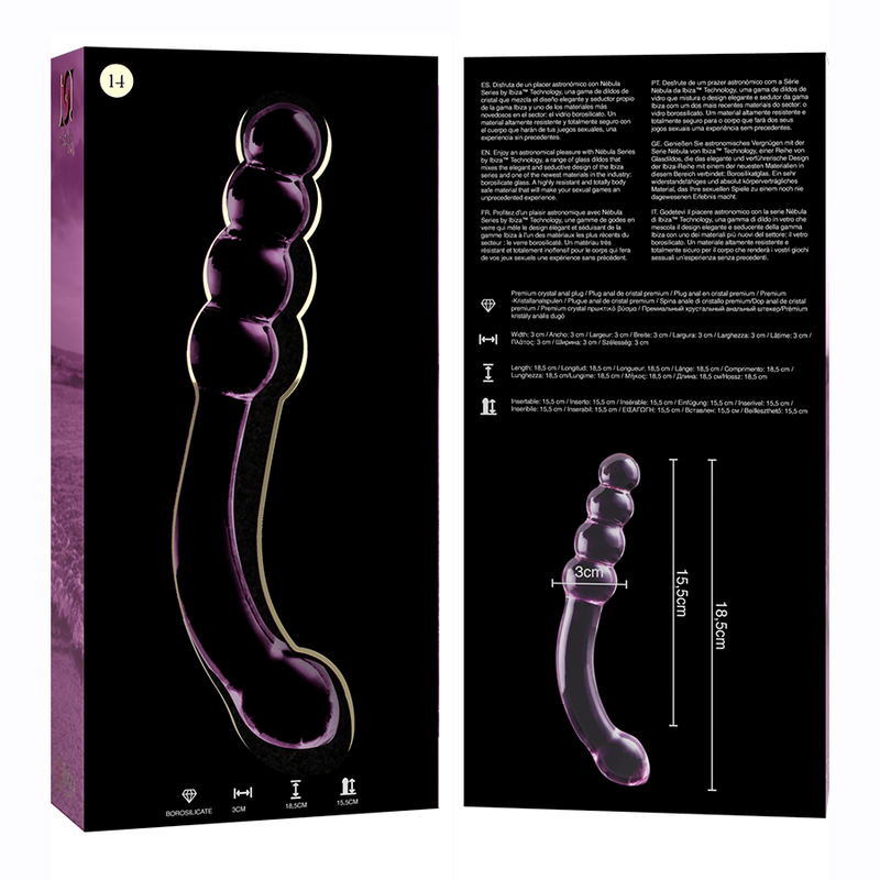 NEBULA SERIES BY IBIZA - MODELO 14 DILDO CRISTAL TRANSPARENTE 18.5 CM -O- 3 CM - Imagen 6