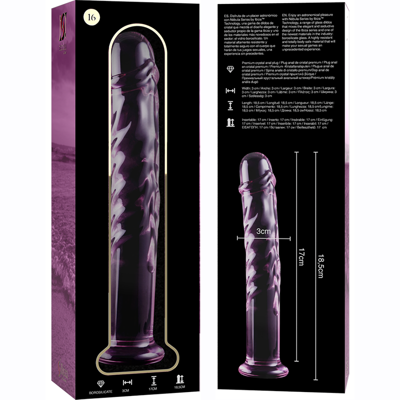NEBULA SERIES BY IBIZA - MODELO 16 DILDO CRISTAL TRANSPARENTE 18.5 CM -O- 3 CM - Imagen 6