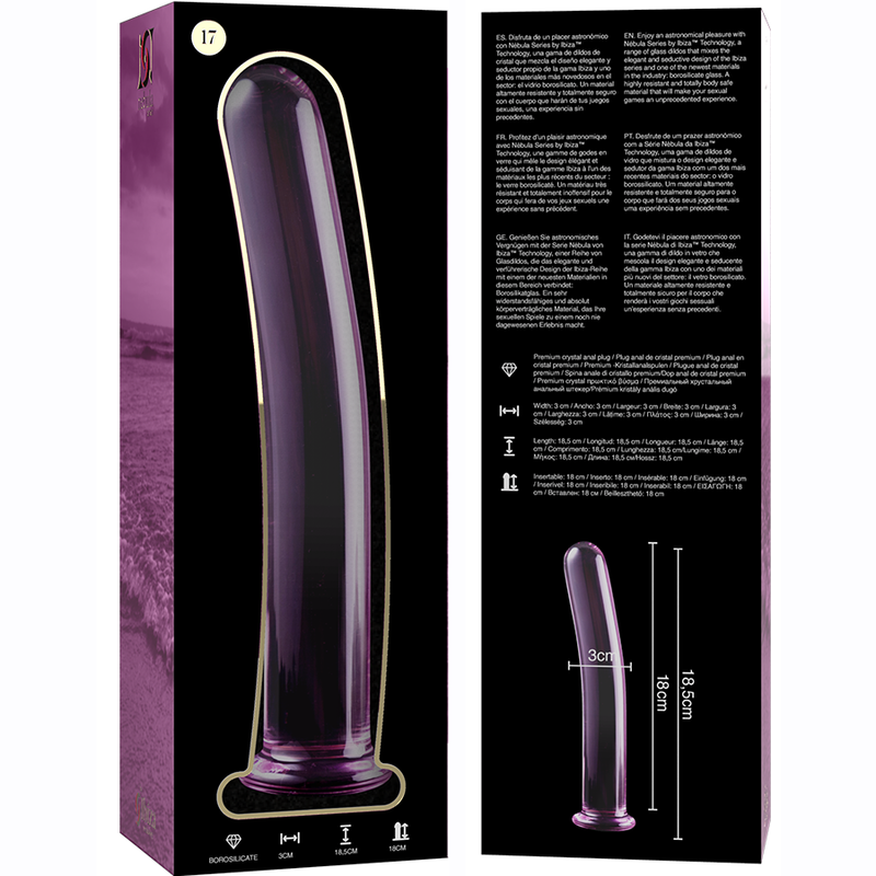 NEBULA SERIES BY IBIZA - MODELO 17 DILDO CRISTAL TRANSPARENTE 18.5 CM -O- 3 CM - Imagen 6