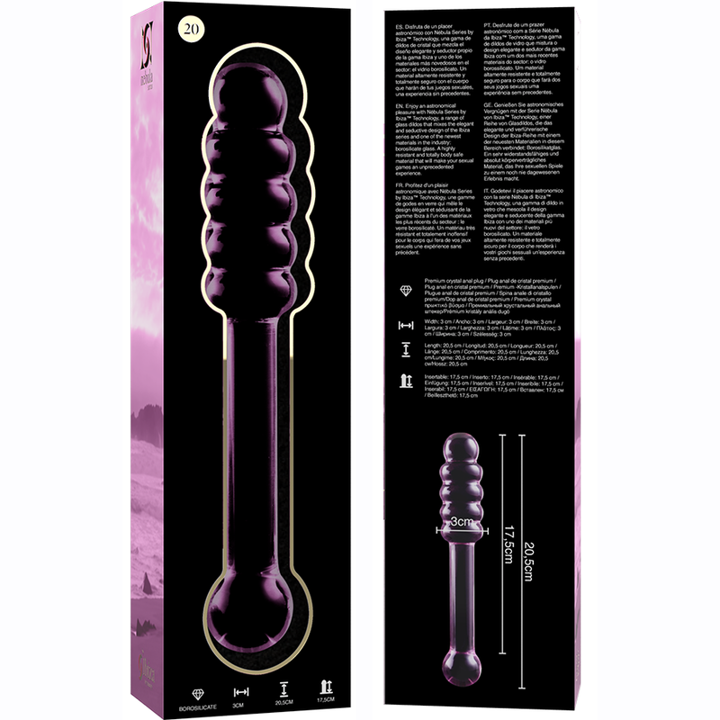 NEBULA SERIES BY IBIZA - MODELO 20 DILDO CRISTAL TRANSPARENTE 20.5 CM -O- 3 CM - Imagen 6