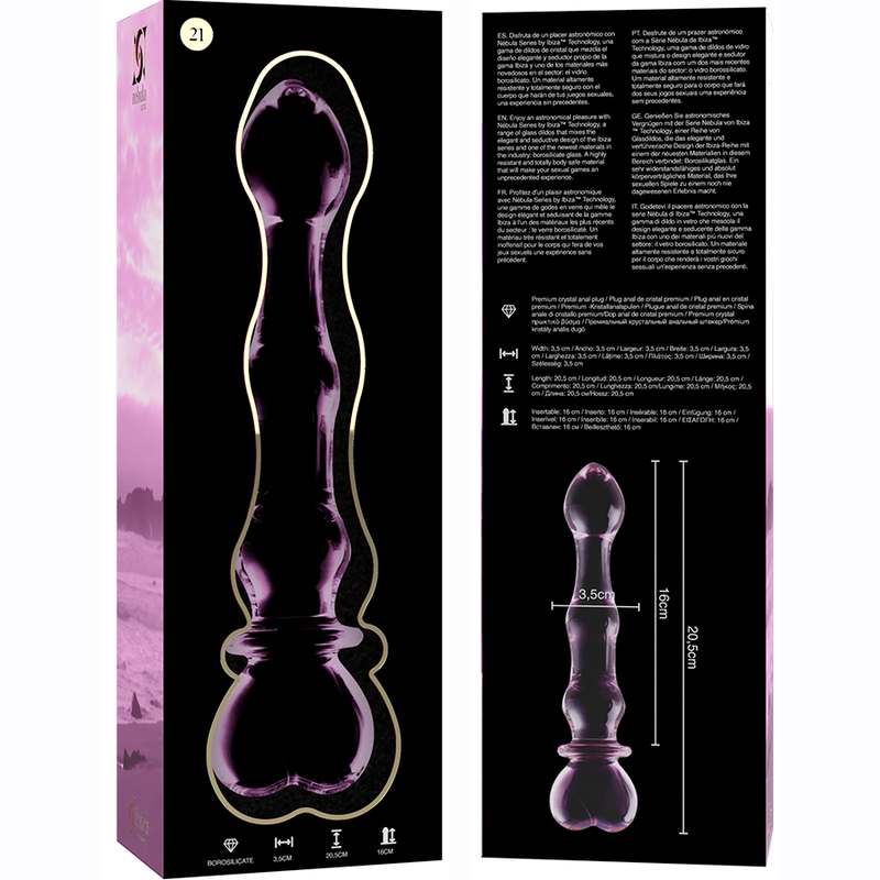 NEBULA SERIES BY IBIZA - MODELO 21 DILDO CRISTAL TRANSPARENTE 20.5 CM -O- 3.5 CM - Imagen 7