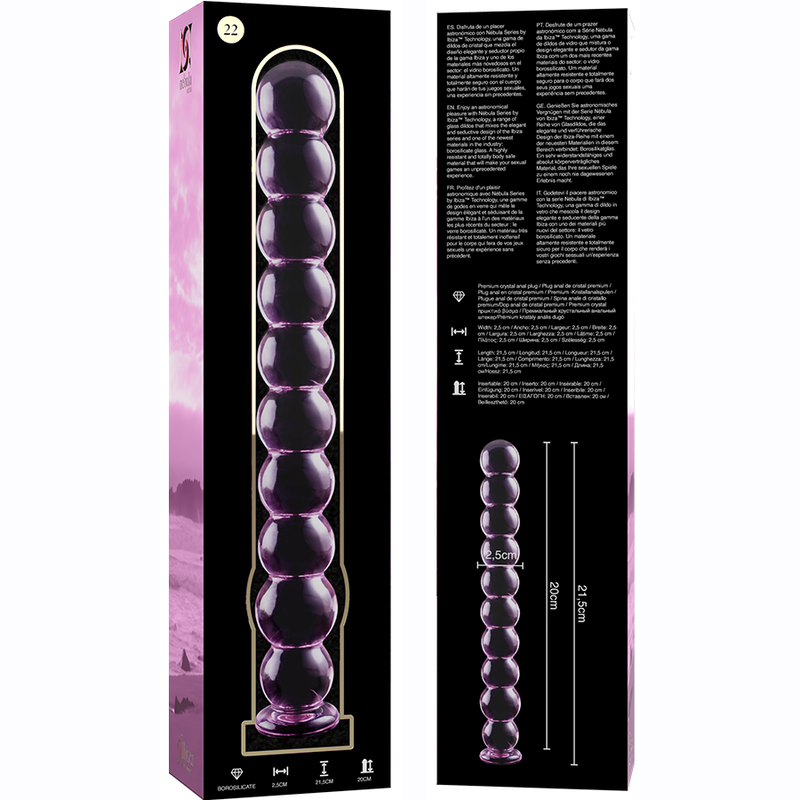 NEBULA SERIES BY IBIZA - MODELO 22 DILDO CRISTAL TRANSPARENTE 21.5 CM -O- 2.5 CM - Imagen 6