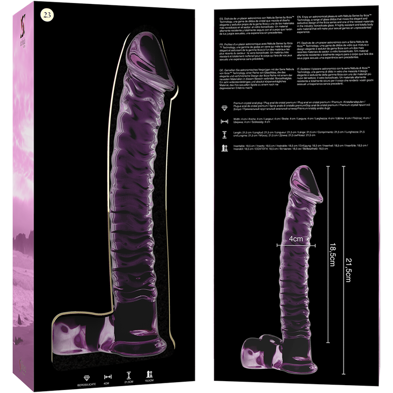 NEBULA SERIES BY IBIZA - MODELO 23 DILDO CRISTAL TRANSPARENTE 21.5 CM -O- 4 CM - Imagen 6