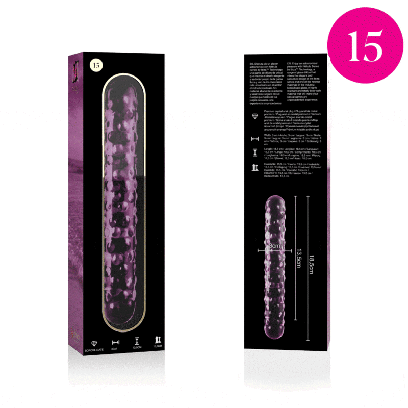 NEBULA SERIES BY IBIZA - MODELO 15 DILDO CRISTAL TRANSPARENTE 18.5 CM -O- 3 CM - Imagen 7