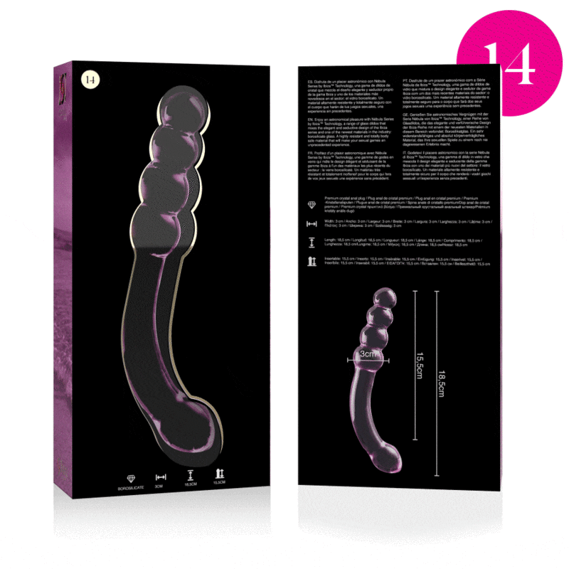 NEBULA SERIES BY IBIZA - MODELO 14 DILDO CRISTAL TRANSPARENTE 18.5 CM -O- 3 CM - Imagen 7