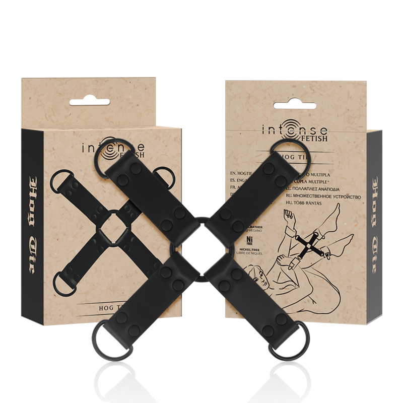 INTENSE – FETISH ENGANCHE MÚLTIPLE PARA MANOS Y PIES DE CUERO VEGANO