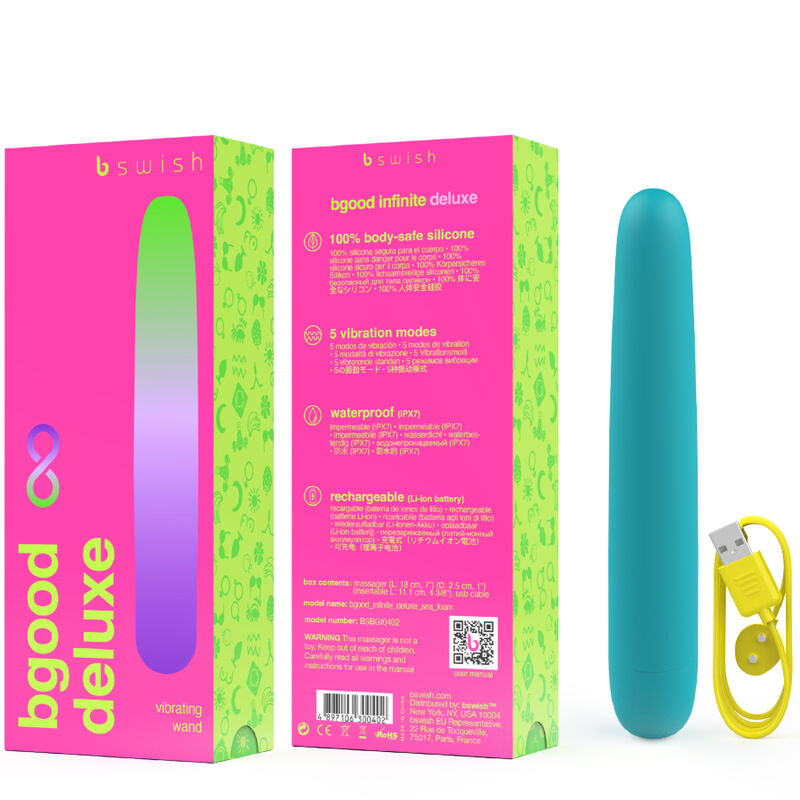 B SWISH - BGOOD INFINITE DELUXE VIBRADOR RECARGABLE SILICONA AZUL - Imagen 4