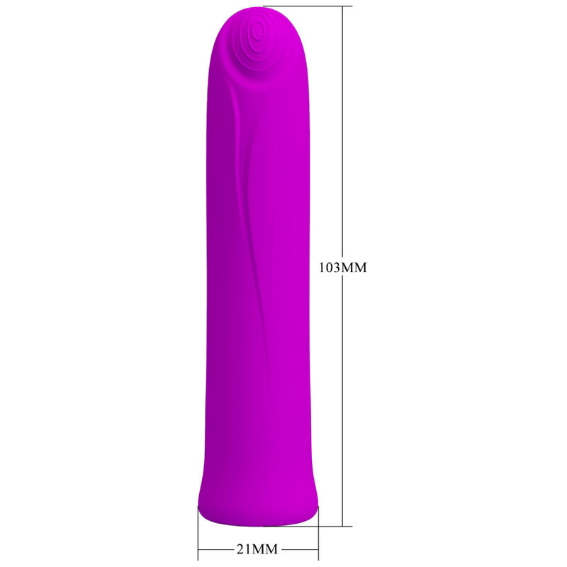 PRETTY LOVE - CURTIS MINI VIBRADOR SUPER POWER 12 VIBRACIONES SILICONA VIOLETA - Imagen 5