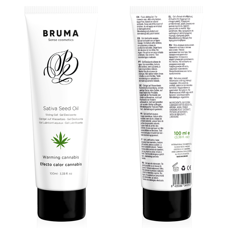 BRUMA – GEL DESLIZANTE CON ACEITE DE SEMILLA EFECTO CALOR SABOR CANNABIS 100 ML