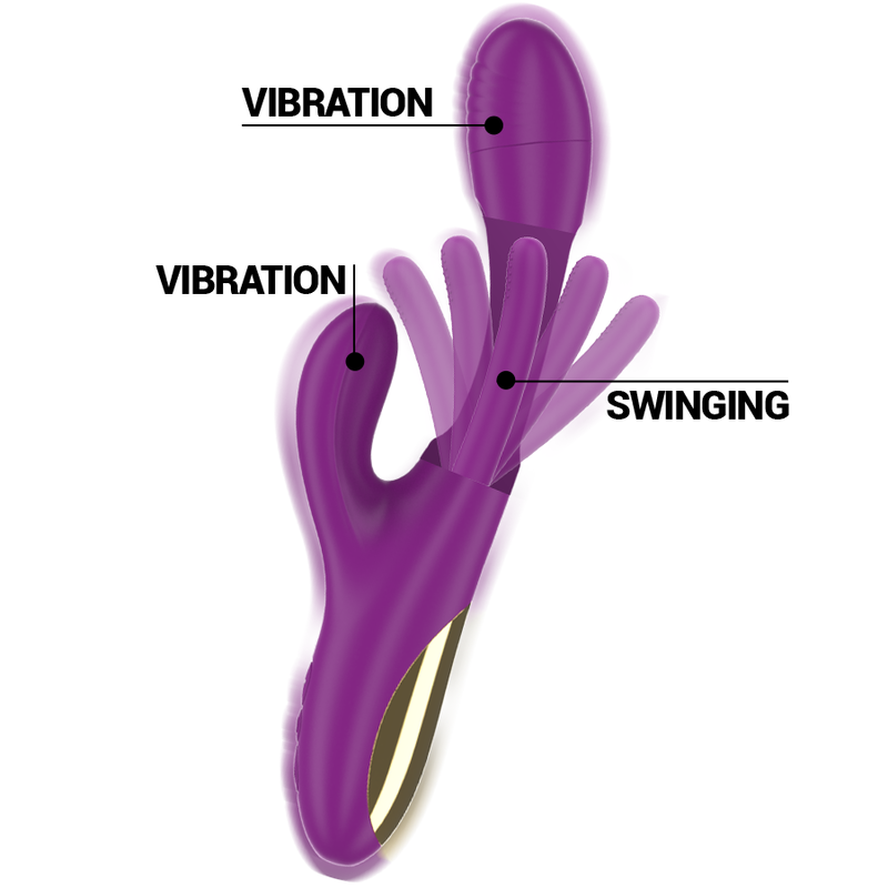 INTENSE - APOLO VIBRADOR MULTIFUNCIÓN RECARGABLE 7 VIBRACIONES CON LENGUA OSCILANTE MORADO - Imagen 7