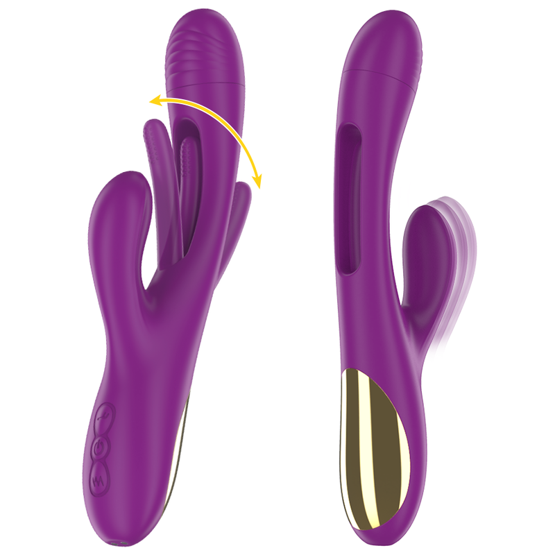 INTENSE - APOLO VIBRADOR MULTIFUNCIÓN RECARGABLE 7 VIBRACIONES CON LENGUA OSCILANTE MORADO - Imagen 5