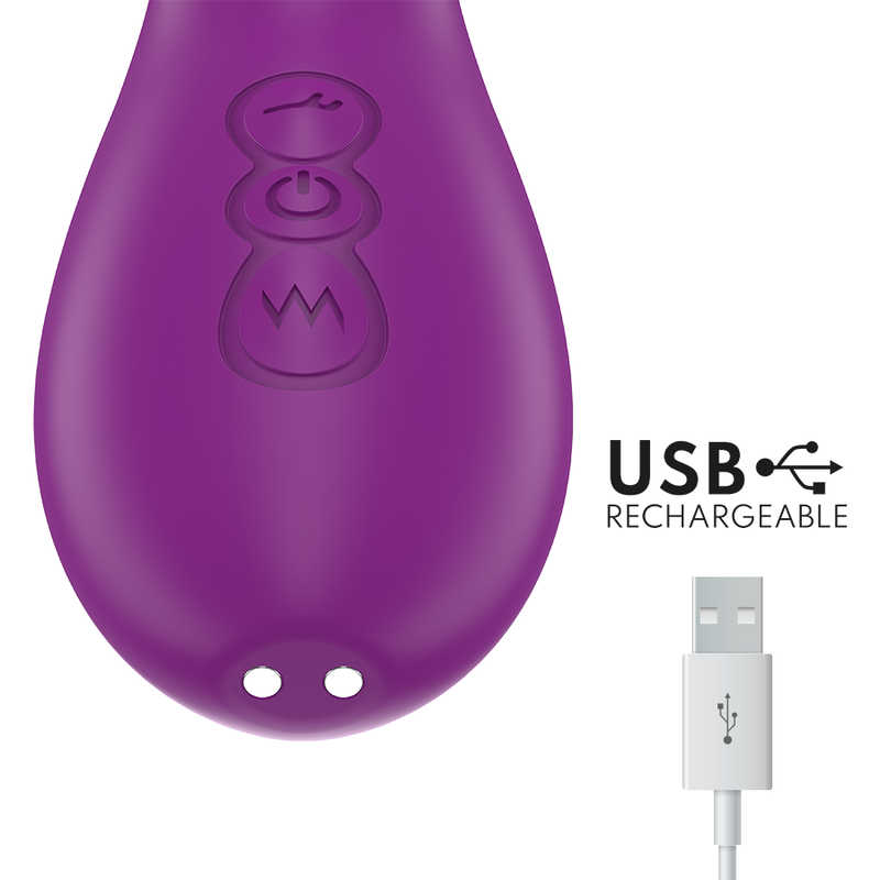INTENSE - APOLO VIBRADOR MULTIFUNCIÓN RECARGABLE 7 VIBRACIONES CON LENGUA OSCILANTE MORADO - Imagen 3