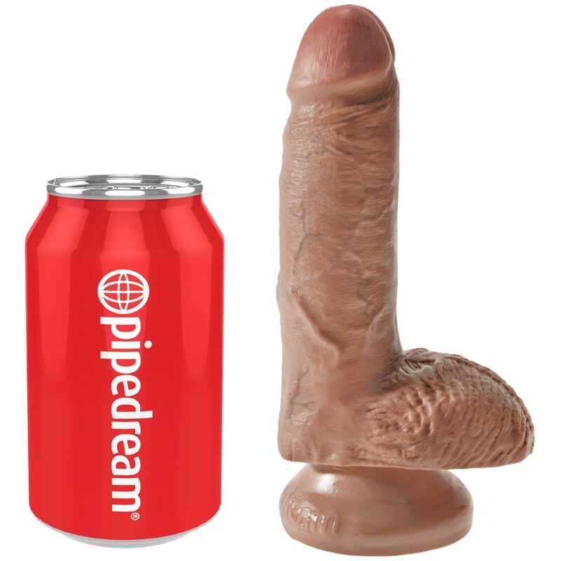 KING COCK - PENE REALÍSTICO CON TESTÍCULOS 13.2 CM CARAMELO - Imagen 2