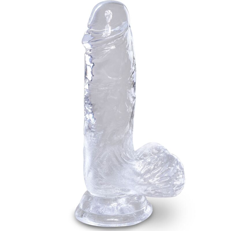 KING COCK – CLEAR PENE REALÍSTICO CON TESTÍCULOS 10.1 CM TRANSPARENTE