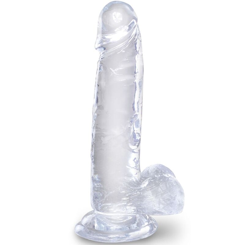 KING COCK – CLEAR PENE REALÍSTICO CON TESTÍCULOS 15.2 CM TRANSPARENTE