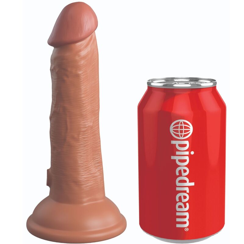 KING COCK – ÉLITE DILDO REALÍSTICO VIBRADOR & SILICONA 15.2 CM CARAMELO