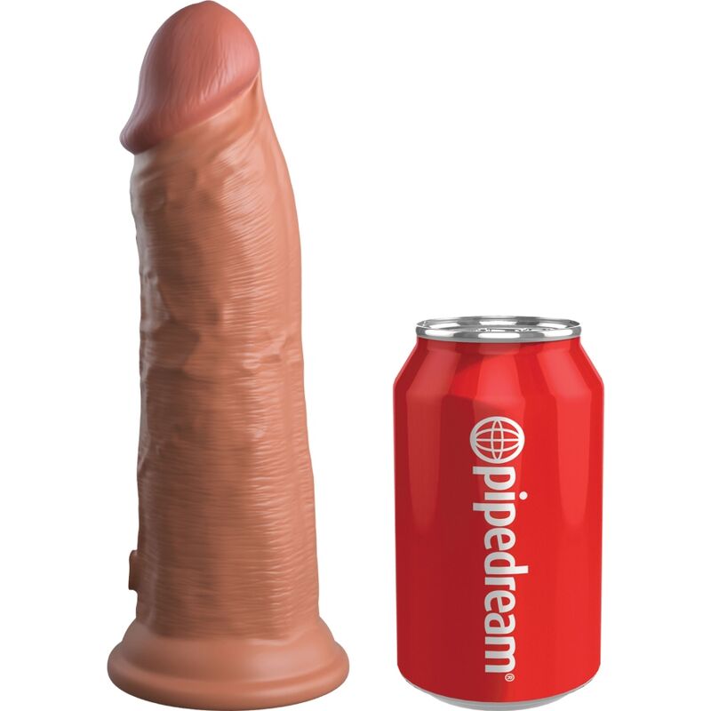 KING COCK – ÉLITE DILDO REALÍSTICO VIBRADOR & SILICONA 20.3 CM CARAMELO