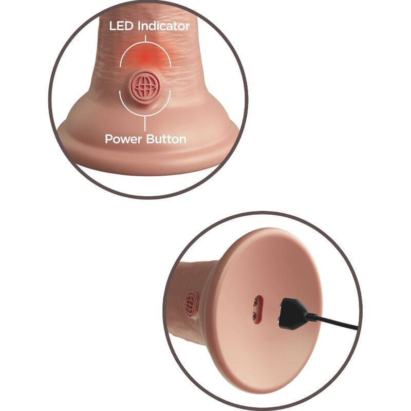 KING COCK - ÉLITE DILDO REALÍSTICO VIBRADOR & SILICONA 20.3 CM - Imagen 6