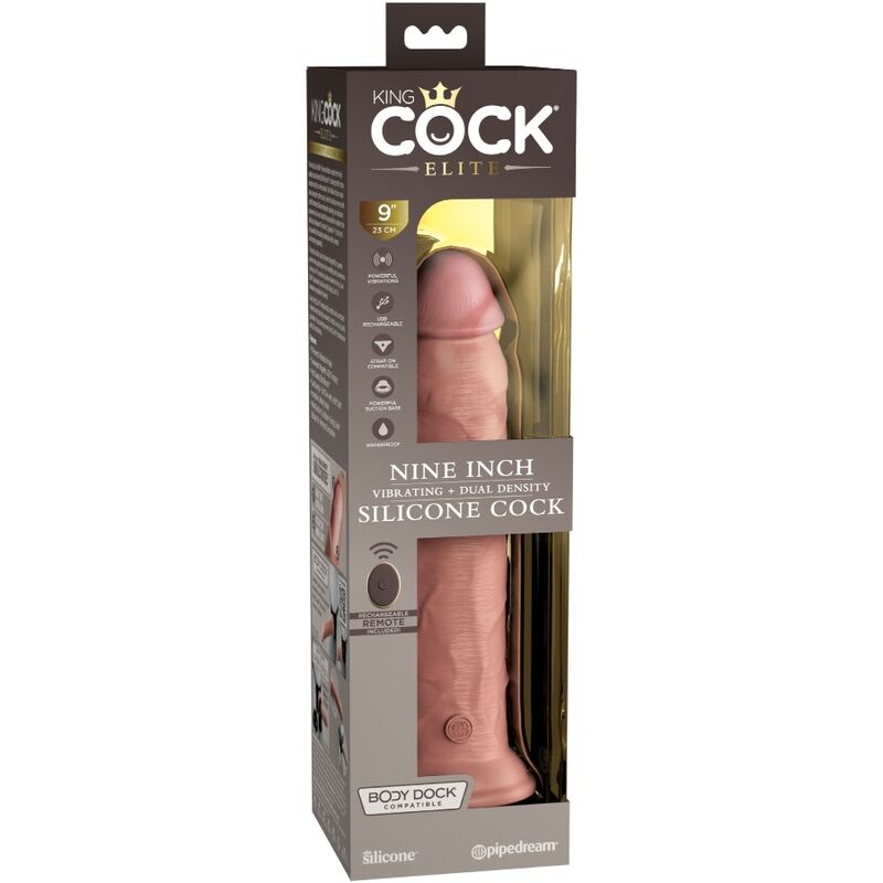 KING COCK - ÉLITE DILDO REALÍSTICO VIBRADOR & SILICONA CONTROL REMOTO 23 CM - Imagen 6