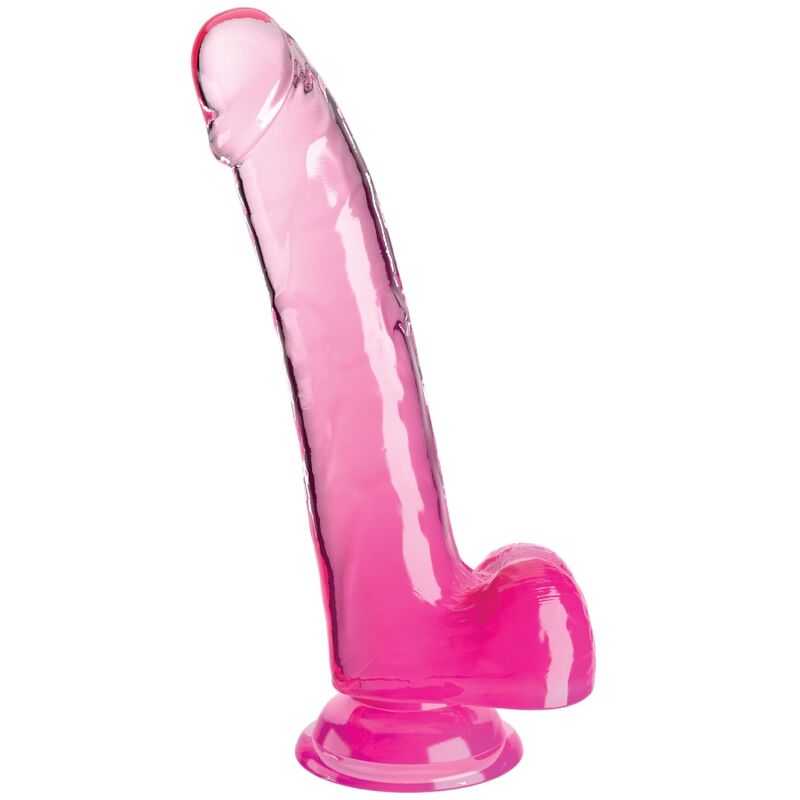 KING COCK – CLEAR DILDO CON TESTÍCULOS 20.3 CM ROSA