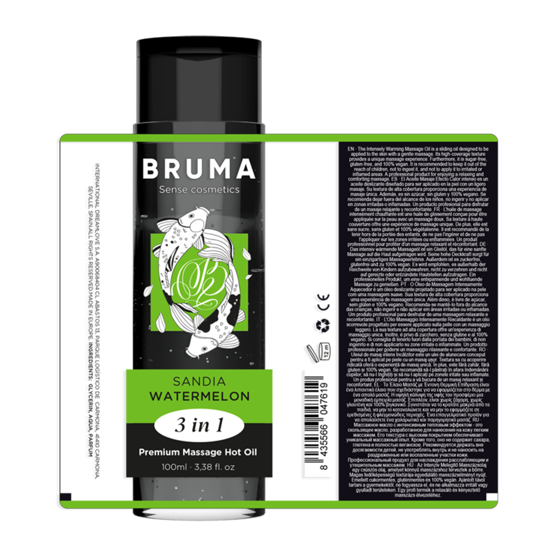 BRUMA - ACEITE DE MASAJE PREMIUM EFECTO CALOR SABOR SANDÍA 3 EN 1 - 100 ML - Imagen 3