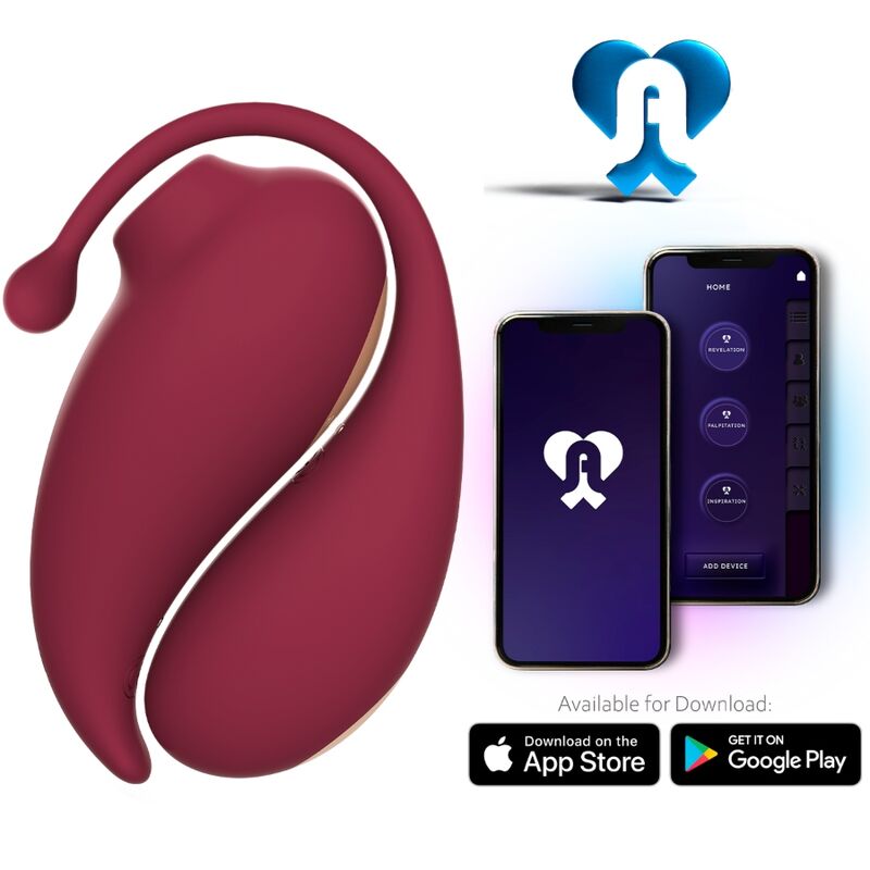 ADRIEN LASTIC – INSPIRATION SUCCIONADOR CLÍTORIS + HUEVO VIBRADOR ROJO – APP GRATUITA