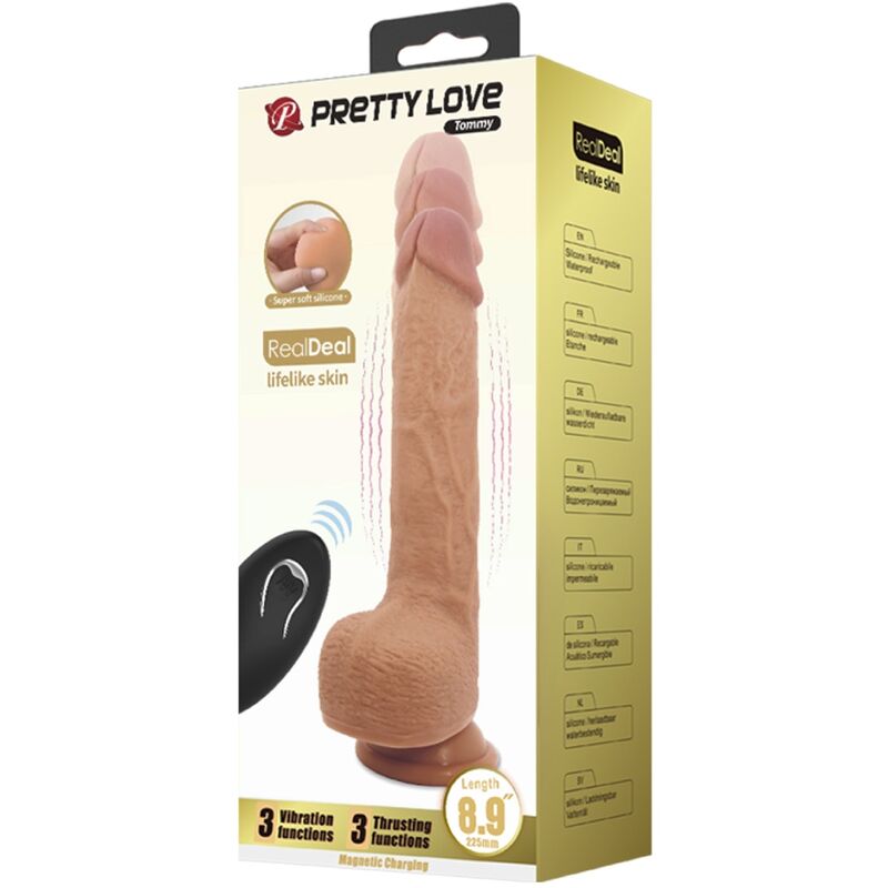 PRETTY LOVE - TOMMY DILDO REALISTA VIBRADOR 22.5 CM - Imagen 2