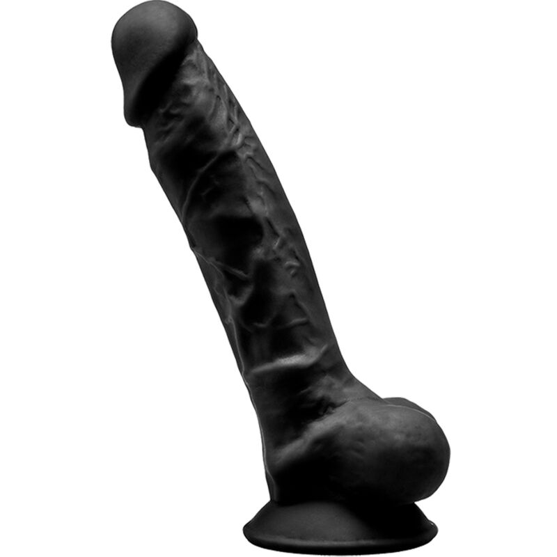SILEXD – MODELO 1 PENE REALÍSTICO SILICONA PREMIUM SILEXPAN NEGRO 17.5 CM