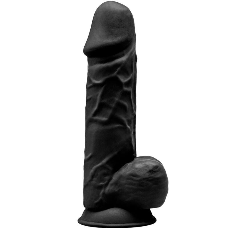 SILEXD – MODELO 1 PENE REALÍSTICO SILICONA PREMIUM SILEXPAN NEGRO 21.5 CM