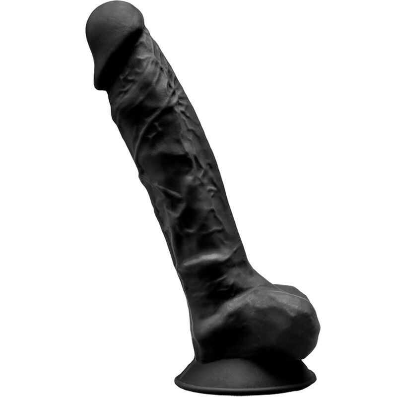 SILEXD – MODELO 1 PENE REALÍSTICO SILICONA PREMIUM SILEXPAN NEGRO 23 CM