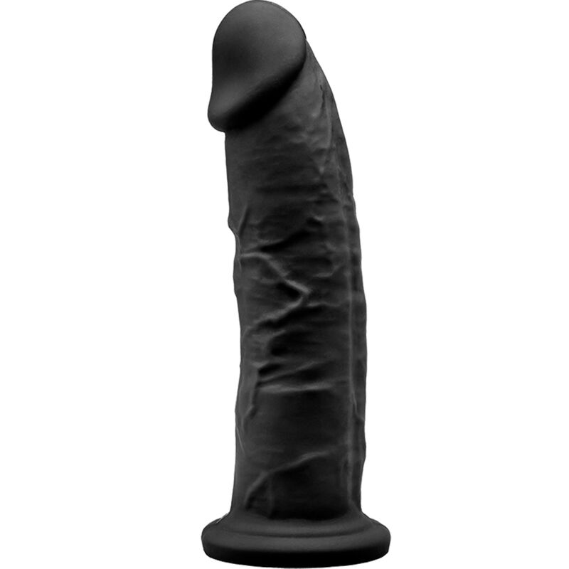 SILEXD – MODELO 2 PENE REALÍSTICO SILICONA PREMIUM SILEXPAN NEGRO 19 CM