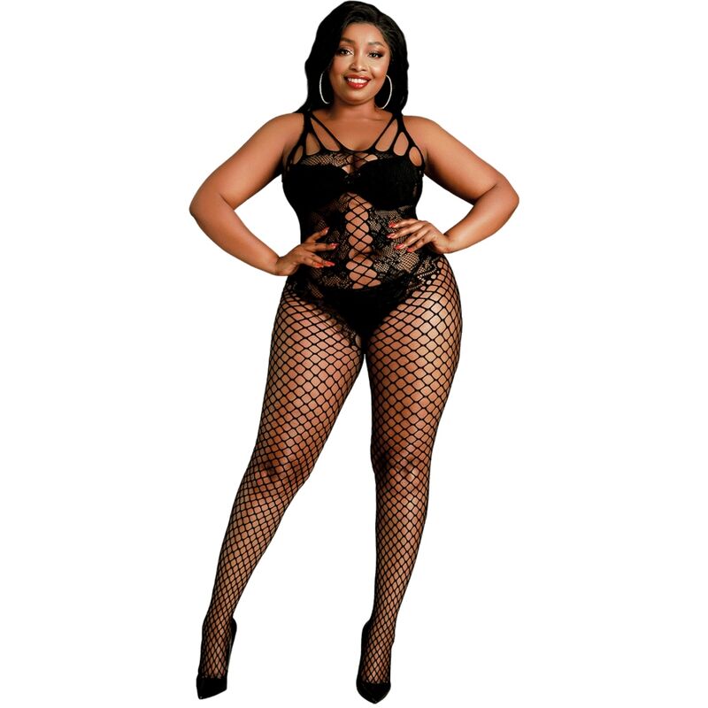MOONLIGHT - MODELO 4 BODYSTOCKING NEGRO TALLA ÚNICA / PLUS SIZE - Imagen 3