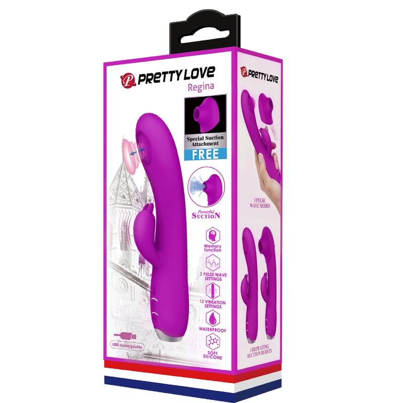PRETTY LOVE - REGINA VIBRADOR-SUCCIONADOR RECARGABLE MORADO - Imagen 10